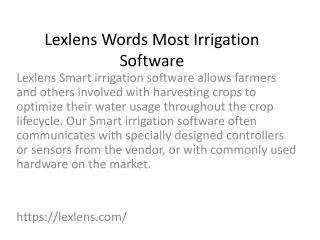 lexlens words most irrigation software