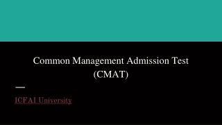 Common Management Admission Test (CMAT) - ICFAI