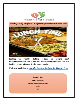 Healthy Baking Recipes For Weight Loss| Healthandnaturelife.com