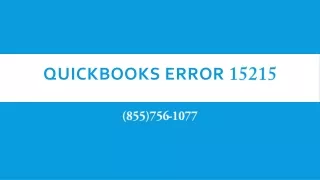 QuickBooks Error 15215