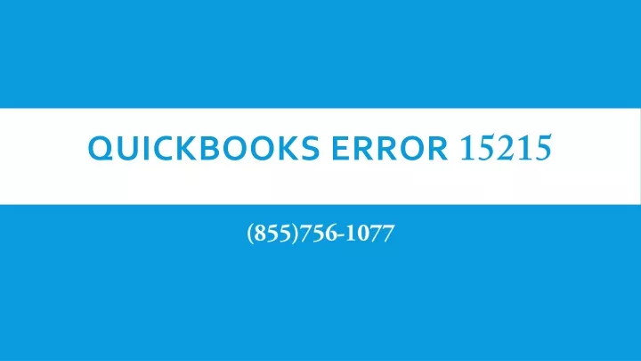 quickbooks error 15215