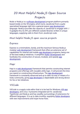 20 most helpful node js open source projects