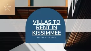 Villas to Rent in Kissimmee | 5 Star Villa Holidays