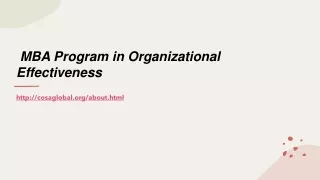 mba program in organizational effectiveness