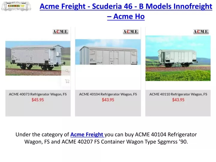 acme freight scuderia 46 b models innofreight