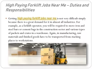 High Paying Forklift Jobs Near Me