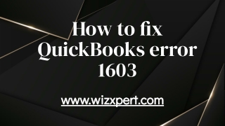 How to fix QuickBooks error 1603