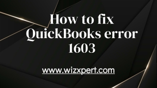 How to fix QuickBooks error 1603