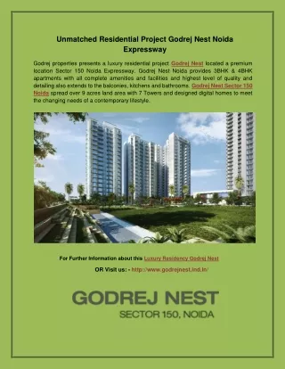 Lavish Lifestyle in Godrej Nest Noida Expressway