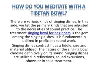 How do you meditate with a Tibetan bowl