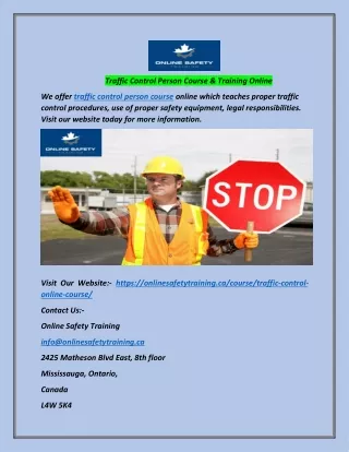 traffic control person course training online
