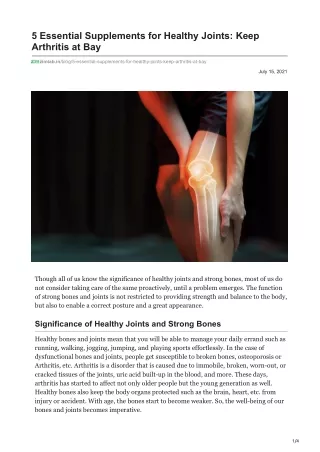 5 essential supplements for healthy joints keep