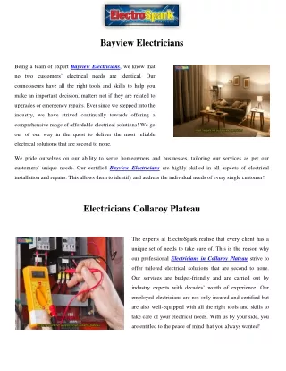 Trust Our Bayview Electricians For All Your Electrical Needs!