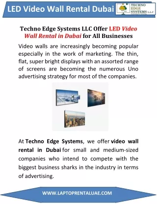 led video wall rental dubai