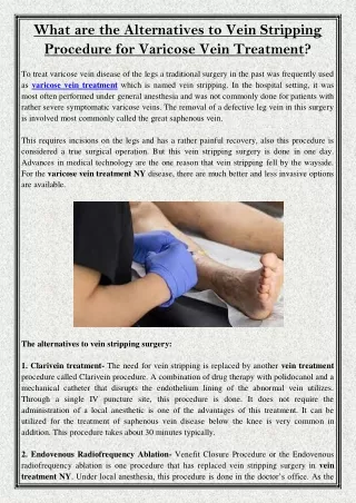 what are the alternatives to vein stripping