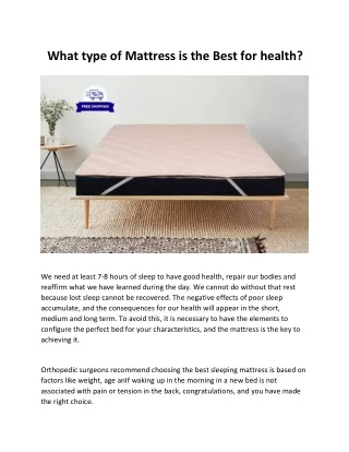 what type of mattress is the best for health