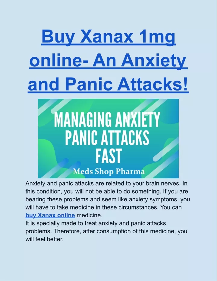 buy xanax 1mg online an anxiety and panic attacks