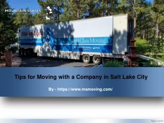 Tips for Moving with a Company in Salt Lake City