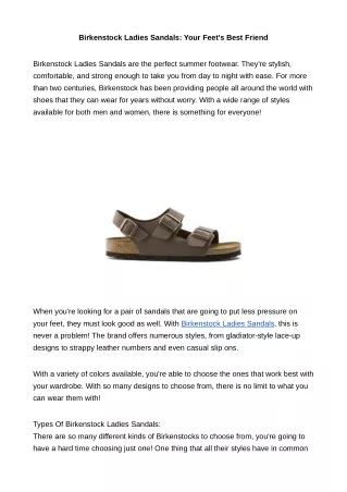 Birkenstock Ladies Sandals: Your Feet's Best Friend