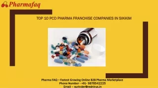 TOP 10 PCD Pharma Franchise Companies in sikkim