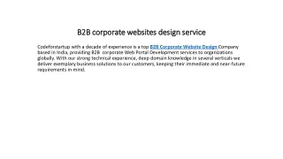 B2B corporate websites design service