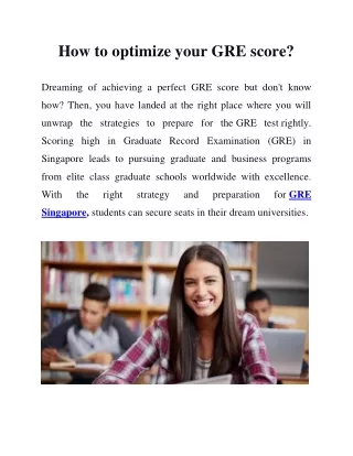 How to optimize your GRE score