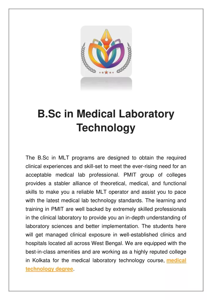 b sc in medical laboratory technology