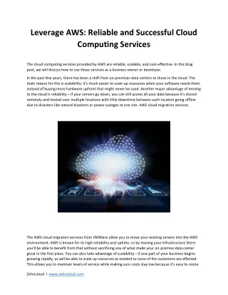 Leverage AWS_Reliable and Successful Cloud Computing Services
