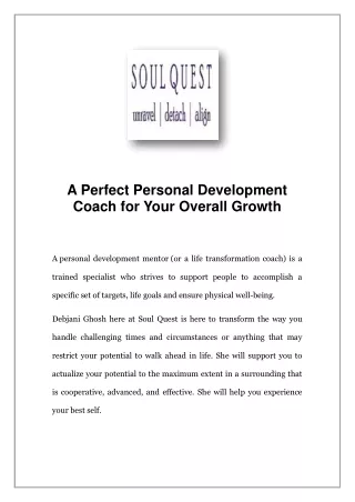a perfect personal development coach for your