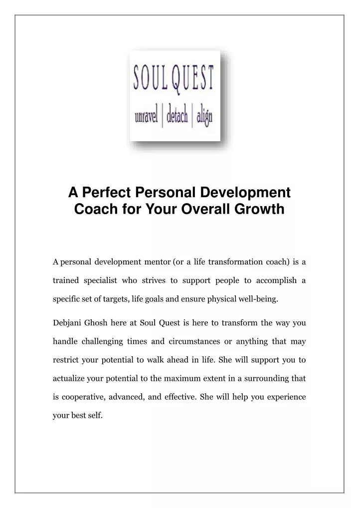 a perfect personal development coach for your