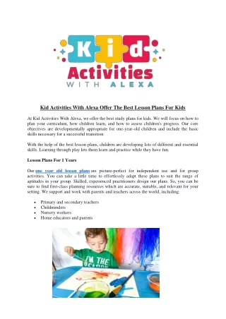 Kid Activities With Alexa Offer The Best Lesson Plans For Kids