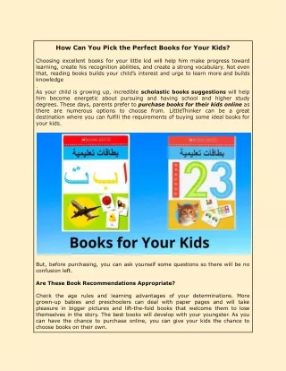 How Can You Pick the Perfect Books for Your Kids