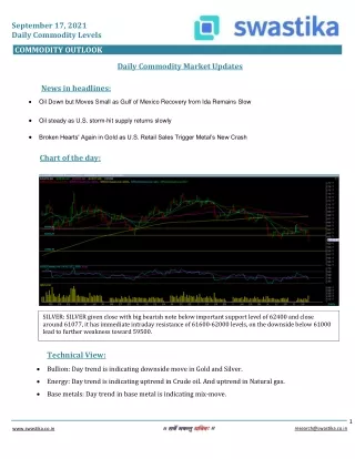 september 17 2021 daily commodity levels