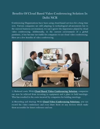 benefits of cloud based video conferencing