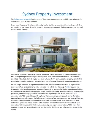 Sydney Property Investment