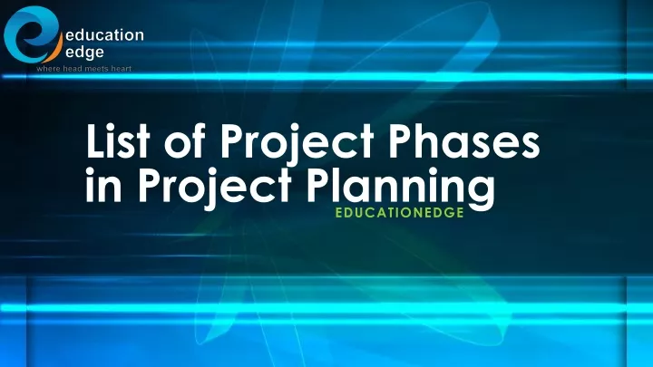 list of project phases in project planning
