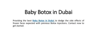 Baby Botox in Dubai