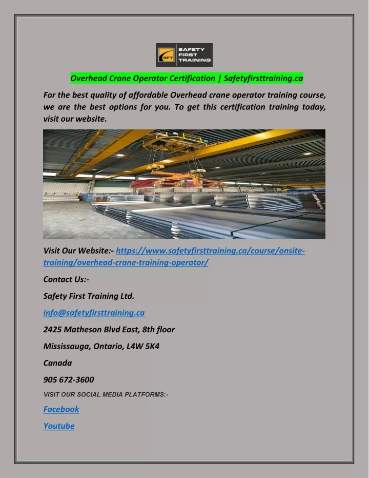 overhead crane operator certification