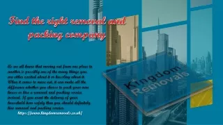 Find the right removal and packing company