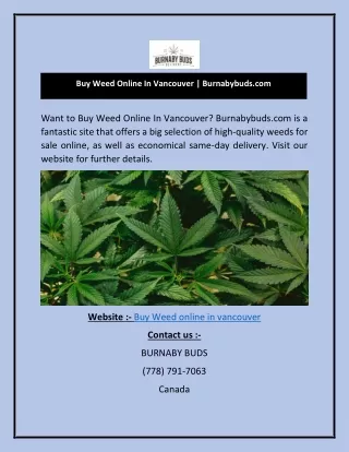 Buy Weed Online In Vancouver  Burnabybuds.com-converted