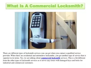 What Is A Commercial Locksmith?