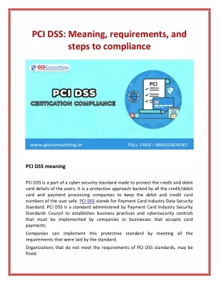 PCI DSS Meaning, requirements, and steps to compliance