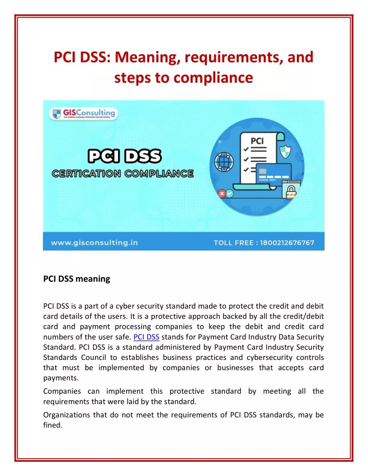pci dss meaning requirements and steps