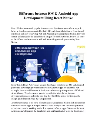 Difference between iOS and Android App Development Using React Native
