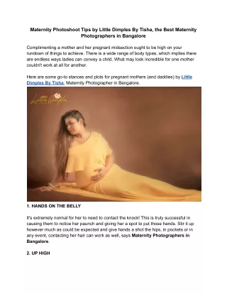 Maternity Photoshoot Tips by Little Dimples By Tisha, the Best Maternity Photographers in Bangalore