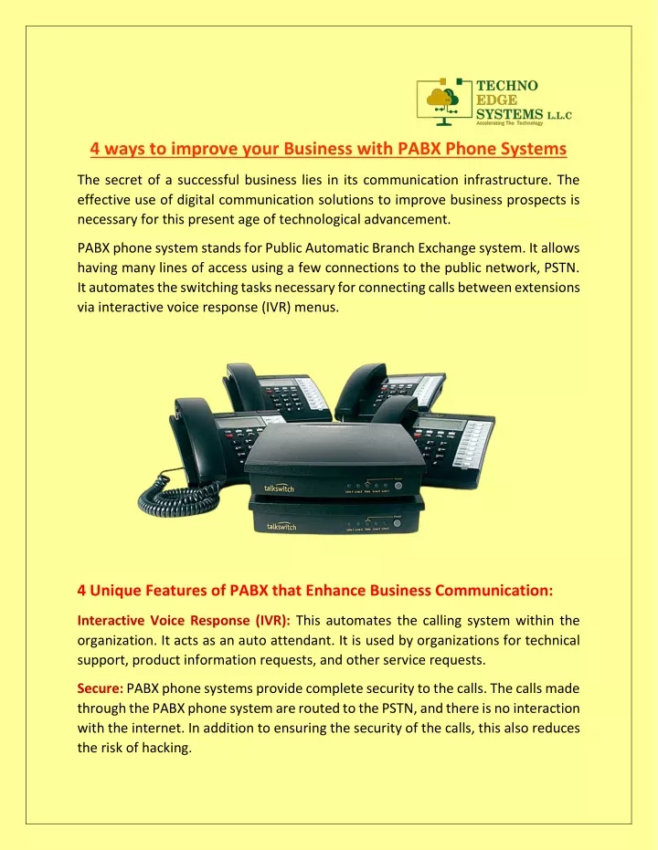 4 ways to improve your business with pabx phone