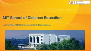 mit school of distance education leading online