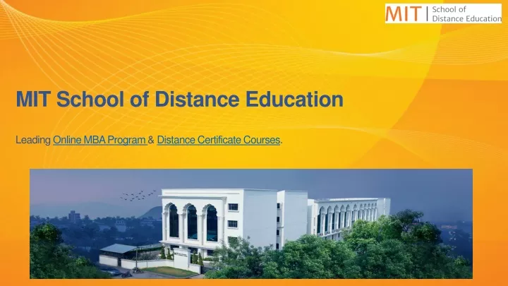 mit school of distance education leading online