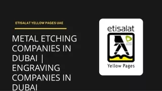Metal Etching Companies in Dubai | Engraving Companies in Dubai