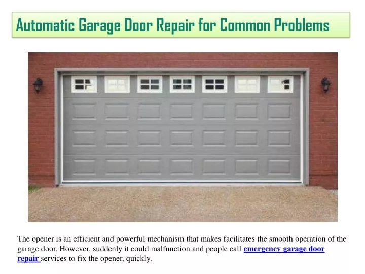 automatic garage door repair for common problems